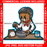 Gangster Teddy Bear Boss Chef Drug Dealer Cooking Up Baking Soda Cook Baker Angry Tattoo Hip Hop Rap Boss Drip Hood Thug Gang Street Mafia Mob Trapper Famous Hustle Rich Art Graphic Design Logo T-Shirt Print Printing JPG PNG SVG Vector Cut File
