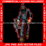 Money Bag Cartoon Character Scar Face Skull Hoodie Face Mask Blood Bloody Suit Hoodie Machine Gun Hip Hop Plug Trap Street Hood Ghetto Swag Thug Boss Hustler Drip Famous Hustle Art Graphic Design Logo T-Shirt Print Printing JPG PNG SVG Vector Cut File