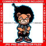 Hustle Gangster Teddy Bear White Eyes Scar Face Pistol Gun Cigar Smoking Sneakers Hip Hop Rap Plug Trap Street Hood Ghetto Hustler Hustling Famous Baller Trapper Art Graphic Design Logo T-Shirt Print Printing JPG PNG SVG Vector Cut File