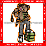 Plug Talk Gangster Teddy Bear Gold Teeth Jewelry Cash Money Stacks Jewely Body Tattoo Hip Hop Rap Rapper Plug Trap Street Hood Swag Thug Hustler Famous Hustle Baller Trapper Art Graphic Design Logo T-Shirt Print Printing JPG PNG SVG Vector Cut File