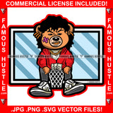 Ball Til I Fall Gangster Bandage Scar Face Teddy Bear Letter School College Jacket Basketball Goal Holding Cash Money Famous Hustle Hip Hop Rap Plug Trap Street Hustler Drip Art Graphic Design Logo T-Shirt Print Printing JPG PNG SVG Vector Cut File