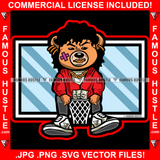 Ball Til I Fall Gangster Bandage Scar Face Teddy Bear Letter School College Jacket Basketball Goal Holding Cash Money Famous Hustle Hip Hop Rap Plug Trap Street Hustler Drip Art Graphic Design Logo T-Shirt Print Printing JPG PNG SVG Vector Cut File