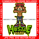 Hustle Hard Plug Gangster Teddy Bear Mean Face Bandage Gold Necklace Tattoo Body Hand Gun Sign Cash Money Pocket Hip Hop Rap Rapper Ghetto Thug Hustler Hustling Flex Drip Boss Horror Quote Art Graphic Design Logo Print Printing Vector SVG Cut File