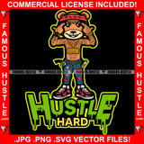 Hustle Hard Plug Gangster Teddy Bear Mean Face Bandage Gold Necklace Tattoo Body Hand Gun Sign Cash Money Pocket Hip Hop Rap Rapper Ghetto Thug Hustler Hustling Flex Drip Boss Horror Quote Art Graphic Design Logo Print Printing Vector SVG Cut File