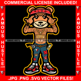 Gangster Teddy Bear Mean Face Plug Headband Gold Chain Tattoo Cash Gun In Pocket Sign Money Jeans Hip Hop Rap Rapper Plug Trap Street Hood Ghetto Thug Hustler Hustling Flex Drip Boss Famous Hustle Art Graphic Design Logo Print Printing Vector SVG Cut File