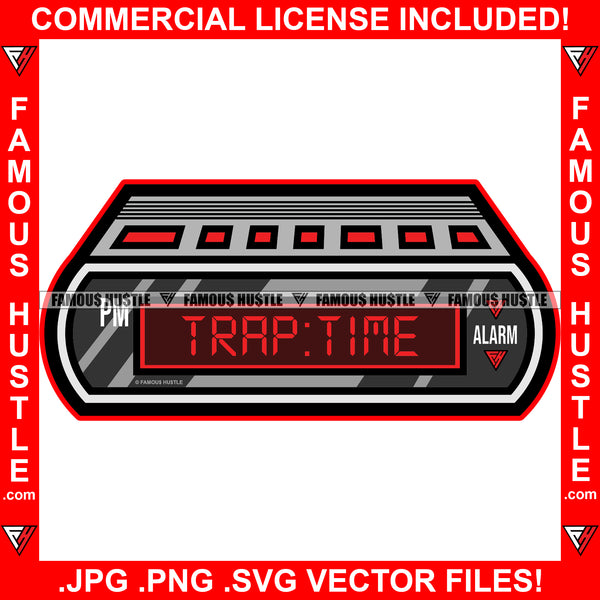 Trap Time Digital Clock Quote Crown Rap Hip Hop Saying Trending Fashio ...