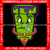 Gangster Lean Purple Drip Drink Cup Cartoon Character Mean Face Gold Necklace Tattoo Hip Hop Rap Hustler Drip Trap Hood Thug Gang Street Ghetto Rich Famous Hustle Art Graphic Design Logo T-Shirt Print Printing JPG PNG SVG Vector Cut File