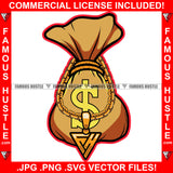 Bag Season Cash Money Bag Gold Chain Necklace Famous Hustle Tattoo Hip Hop Rap Rapper Plug Trap Street Hood Ghetto Swag Thug Hustler Hustling Flex Drip Famous Hustle Art Graphic Design Logo T-Shirt Print Printing JPG PNG SVG Vector Cut File