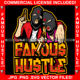 Famous Hustle Gangster Couple Ski Mask Holding Gold Guns Ryde Relationship Love Tattoo Hip Hop Rap Rapper Plug Trap Street Hood Ghetto Swag Thug Hustler Hustling Quote Art Graphic Design Logo T-Shirt Print Printing JPG PNG SVG Vector Cut File