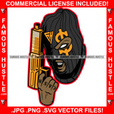 Gangster Black Man Dollar Sign Ski Mask Thief Cash Tattoo Gold Gun Money Robber Face Hip Hop Rap Rapper Plug Trap Street Hood Ghetto Thug Savage Famous Hustle Hustler Thug Gang Art Graphic Design Logo T-Shirt Print Printing JPG PNG SVG Vector Cut File