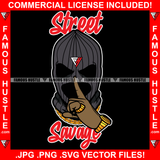 Street Savage Gangster Ski Mask Wearing Gold Jewelry Shhh Finger Sign Hand Gesture Hip Hop Rap Rapper Plug Trap Street Hood Ghetto Thug Hustler Hustling Drip Famous Hustle Quote Art Graphic Design Logo T-Shirt Print Printing JPG PNG SVG Vector Cut File