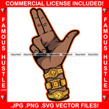 Hand Sign Gun Gold Watches Rich Gangster Gang Member Thug Hip Hop Rap Hustler Boss Drip Swag Plug Trap Hood Thug Street Tattoo Cartoon Character Ghetto Art Graphic Design Logo T-Shirt Print Printing JPG PNG SVG Vector Cut File