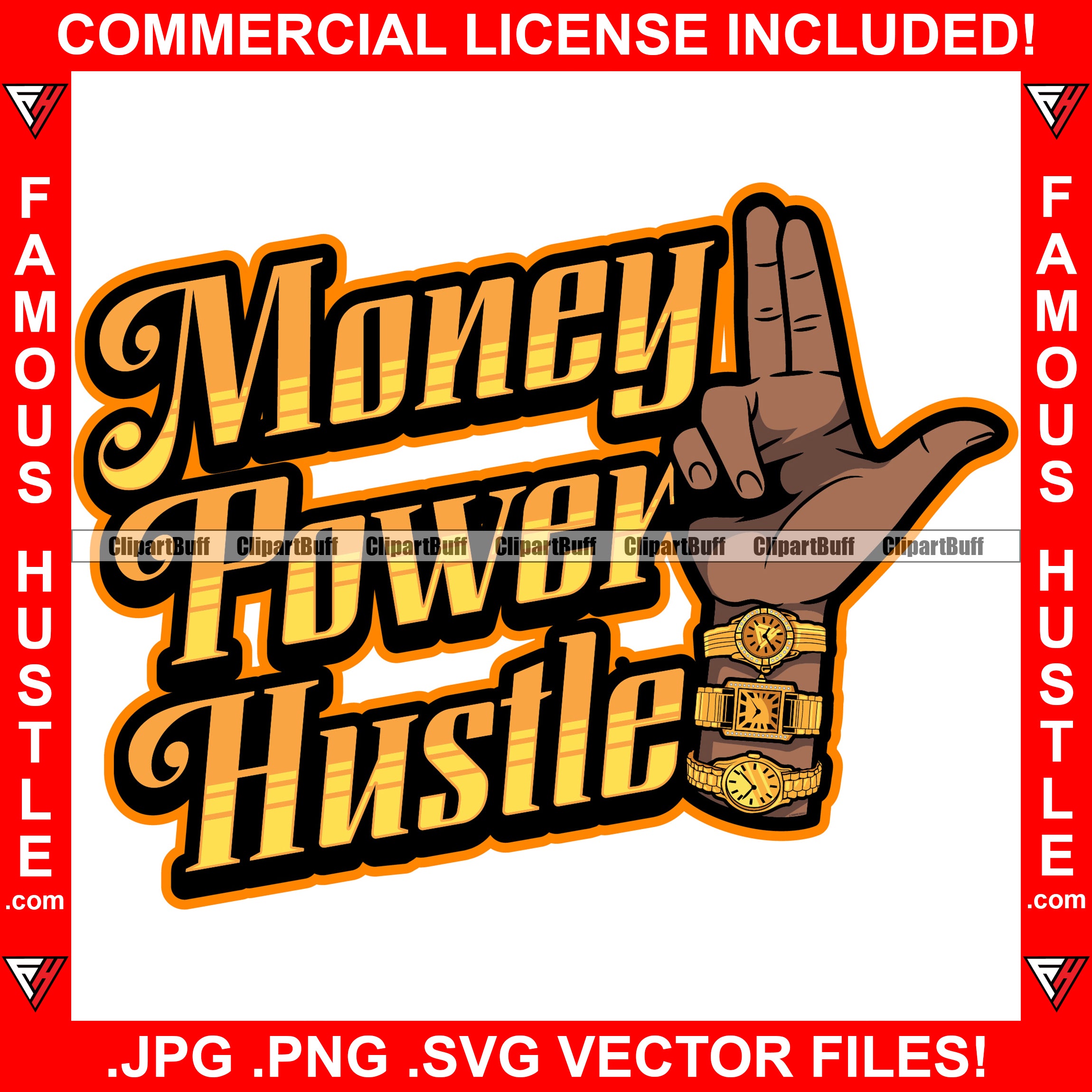 Money Power Hustle Hand Sign Gun Gold Watches Rich Gangster Gang Member Thug Hip Hop Rap Hustler Boss Drip Swag Plug Trap Hood Thug Street Tattoo Cartoon Character Ghetto Quote Art Graphic Design Logo T-Shirt Print Printing JPG PNG SVG Vector Cut File