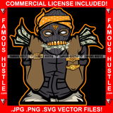 Black Ski Mask Gangster Man Mean Face Gold Teeth Eating Money Two Hands Cash Robber White Eyes Hip Hop Rap Rapper Plug Trap Street Hood Thug Hustling Drip Famous Art Graphic Design Logo T-Shirt Print Printing JPG PNG SVG Vector Cut File