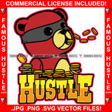 Famous Hustle Gangster Teddy Bear Burglar Mask Spitting Out Gold Coins Rich Tattoo Hip Hop Rap Plug Trap Street Hustler Hustling Trap Trapper Gangster Gangsta Quote Art Graphic Design Logo T-Shirt Print Printing JPG PNG SVG Vector Cut File