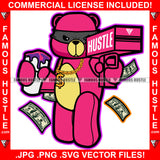 Gangster Teddy Bear Scar Face Gold Necklace Burglar Eye Mask Shooting Money Gun Making It Rain Raining Cash Tattoo Hip Hop Rap Trap Hustler Famous Hustle Hustling Quote Art Graphic Design Logo T-Shirt Print Printing JPG PNG SVG Vector Cut File