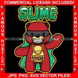Slime Gangster Teddy Bear Mean Face Burglar Eye Mask Gold Chain Necklace Tattoo Hip Hop Rap Rapper Plug Trap Street Hood Ghetto Swag Thug Hustler Hustling Drip Famous Hustle Quote Art Graphic Design Logo T-Shirt Print Printing JPG PNG SVG Vector Cut File