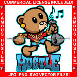 Hustle Gangster Teddy Bear Gold Necklace Jewelry Whistling Music Beat Cash Money Bag Tattoo Hip Hop Rap Hustler Boss Drip Swag Plug Trap Hood Thug Gang Street Quote Art Graphic Design Logo T-Shirt Print Printing JPG PNG SVG Vector Cut File