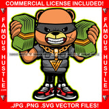 Gangster Teddy Bear Gold Necklace Mean Face Burglar Eye Mask Hip Hop Street Hood Ghetto Thug Hustler Hustling Drip Dripping Savage Famous Hustle Art Graphic Design Print Printing Vector SVG Cut File