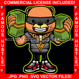 Gangster Teddy Bear Gold Necklace Mean Face Burglar Eye Mask Hip Hop Street Hood Ghetto Thug Hustler Hustling Drip Dripping Savage Famous Hustle Art Graphic Design Print Printing Vector SVG Cut File