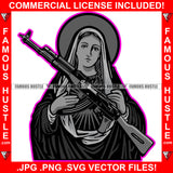 Thug Life Sexy Lady Statue Machine Gun Cap Tattoo Hip Hop Rap Hustler Boss Drip Swag Plug Trap Hood Thug Gang Street Quote Famous Hustle Art Graphic Design Logo T-Shirt Print Printing JPG PNG SVG Vector Cut File