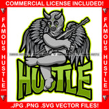 Hustle Gangster Statue Thug Tattoos Devil Wings Satan Horns Ski Mask Machine Guns Hip Hop Rap Rapper Plug Trap Street Hood Ghetto Swag Thug Hustler Hustling Famous Quote Art Graphic Design Logo T-Shirt Print Printing JPG PNG SVG Vector Cut File