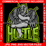 Hustle Gangster Statue Thug Tattoos Devil Wings Satan Horns Ski Mask Machine Guns Hip Hop Rap Rapper Plug Trap Street Hood Ghetto Swag Thug Hustler Hustling Famous Quote Art Graphic Design Logo T-Shirt Print Printing JPG PNG SVG Vector Cut File