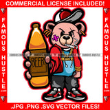 Gangster Teddy Bear Scar Face Cap Cigar Smoking Gold Jewelry Beer Bottle Sneakers Hip Hop Rap Rapper Plug Trap Street Hood Ghetto Swag Thug Hustler Hustling Famous Hustle Art Graphic Design Logo T-Shirt Print Printing JPG PNG SVG Vector Cut File