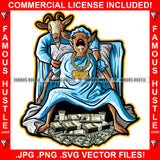 Gangster G.O.A.T. Goat Greatest Of All Time Having Cash Money Stacks Baby Delivery Gold Necklace Chain Hip Hop Rap Hustler Drip Trap Hood Thug Gang Street Ghetto Famous Hustle Art Graphic Design Logo T-Shirt Print Printing JPG PNG SVG Vector Cut File