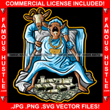 Gangster G.O.A.T. Goat Greatest Of All Time Having Cash Money Stacks Baby Delivery Gold Necklace Chain Hip Hop Rap Hustler Drip Trap Hood Thug Gang Street Ghetto Famous Hustle Art Graphic Design Logo T-Shirt Print Printing JPG PNG SVG Vector Cut File