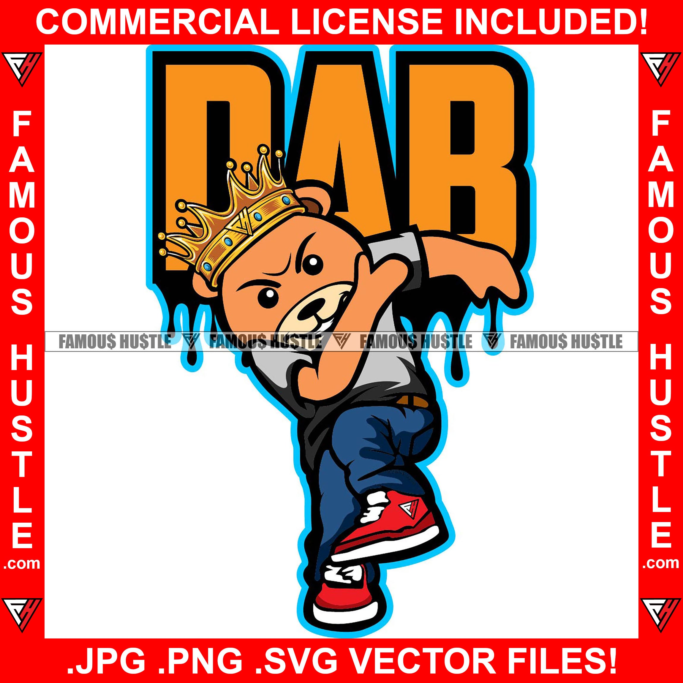 Nab Dripping King Gangster Teddy Bear Mean Face Sneakers Making Moves ...