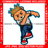 Nab Dripping King Gangster Teddy Bear Mean Face Sneakers Making Moves Hip Hop Rap Rapper Plug Trap Street Hood Ghetto Swag Thug Hustler Hustling Famous Hustle Baller Trapper Art Graphic Design Logo T-Shirt Print Printing JPG PNG SVG Vector Cut File