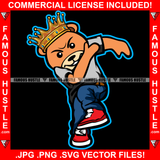 Nab Dripping King Gangster Teddy Bear Mean Face Sneakers Making Moves Hip Hop Rap Rapper Plug Trap Street Hood Ghetto Swag Thug Hustler Hustling Famous Hustle Baller Trapper Art Graphic Design Logo T-Shirt Print Printing JPG PNG SVG Vector Cut File