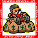 Gangster Teddy Bear Scar Face Mobile Phone Cigar Mafia Hair Smoking Sitting Cash Money Bags Hop Rap Hustler Boss Drip Swag Plug Trap Hood Thug Gang Street Mafia Mob Art Graphic Design Logo T-Shirt Print Printing JPG PNG SVG Vector Cut File