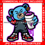 Slime Gangster Teddy Bear Purple Drink Lean Cup Drip Dripping Scar Face Gold Jewelry Sneakers Tattoo Hip Hop Rap Famous Hustle Hustler Hustling Trap Trapper Art Graphic Design Logo T-Shirt Print Printing JPG PNG SVG Vector Cut File