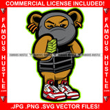 Self Made Gangster Teddy Bear Ski Mask Mask Gold Jewelry Dripping Cash Money Bundle Rapper Dope Baller Trapper Hustling Flex Dripping Famous Hustle Art Graphic Design Logo T-Shirt Print Printing JPG PNG SVG Vector Cut File