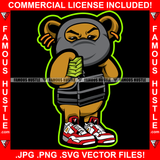 Self Made Gangster Teddy Bear Ski Mask Mask Gold Jewelry Dripping Cash Money Bundle Rapper Dope Baller Trapper Hustling Flex Dripping Famous Hustle Art Graphic Design Logo T-Shirt Print Printing JPG PNG SVG Vector Cut File