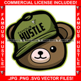 Famous Hustle Gangster Teddy Bear Baseball Cap Plug Tattoo Hip Hop Rap Rapper Plug Trap Street Hood Ghetto Swag Thug Boss Grind Gangsta Hustler Hustling Trench Drip Goon Art Graphic Design Logo T-Shirt Print Printing JPG PNG SVG Vector Cut File