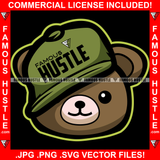 Famous Hustle Gangster Teddy Bear Baseball Cap Plug Tattoo Hip Hop Rap Rapper Plug Trap Street Hood Ghetto Swag Thug Boss Grind Gangsta Hustler Hustling Trench Drip Goon Art Graphic Design Logo T-Shirt Print Printing JPG PNG SVG Vector Cut File