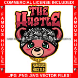 The Hustle Cute Female Teddy Bear Gold Jewelry Tattoo Hip Hop Rap Hustler Plug Trap Woman Hood Lady Rapper Girl Dope Baller Trapper Hustling Flex Dripping Famous Hustle Quote Art Graphic Design Logo T-Shirt Print Printing JPG PNG SVG Vector Cut File