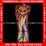 Confident Women Don't Hate Gangster Female Teddy Bear Gold Star Earrings Jewelry Pink Bow Hip Hop Rap Plug Trap Street Hood Ghetto Swag Thug Hustler Hustling Famous Hustle Art Graphic Design Logo T-Shirt Print Printing JPG PNG SVG Vector Cut File