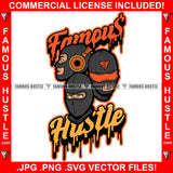 Famous Hustle Three Women White Eyes Black Ski Mask Lips Ear Watch Listen Speak Hip Hop Rap Rapper Plug Trap Street Hood Ghetto Swag Thug Hustler Hustling Flex Drip Boss Thug Quote Art Graphic Design Logo T-Shirt Print Printing JPG PNG SVG Vector Cut File