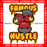 Famous Hustle Three Gangster Teddy Bear Black Cover Mask Eyes Lips Ear Watch Listen Speak Hip Hop Rap Plug Trap Street Ghetto Swag Thug Hustler Hustling Flex Drip Boss Thug Quote Art Graphic Design Logo T-Shirt Print Printing JPG PNG SVG Vector Cut File