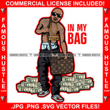 In My Bag Bald Gangster Man Sunglasses Body Tattoo Cash Money Stacks Sneakers Gold Jewelry Rap Plug Trap Street Hood Ghetto Thug Drip Savage Famous Hustle Quote Art Graphic Design Print Printing Vector SVG Cut File