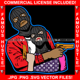 Ride Or Die Gangster Couple Ski Mask Holding Gold Teeth Guns Ryde Relationship Love Tattoo Hip Hop Rap Rapper Trap Street Hood Ghetto Swag Thug Hustler Hustling Famous Hustle Art Graphic Design Logo T-Shirt Print Printing JPG PNG SVG Vector Cut File