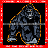 Trap Gorilla Gangster Ape Mean Face Hip Hop Rap Rapper Plug Trap Street Hood Ghetto Thug Savage Famous Hustle Hustler Thug Gang Art Graphic Design Logo T-Shirt Print Printing JPG PNG SVG Vector Cut File