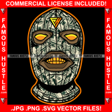 Savage Ski Mask Made Of Cash Money Face Gold Teeth Eyes Hip Hop Rap Rapper Plug Trap Street Hood Ghetto Swag Thug Hustler Hustling Famous Hustle Baller Trapper Art Graphic Design Logo T-Shirt Print Printing JPG PNG SVG Vector Cut File