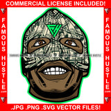 Savage Ski Mask Made Of Cash Money Face Showing Teeth Hip Hop Rap Rapper Plug Trap Street Hood Ghetto Swag Thug Hustler Hustling Famous Hustle Baller Trapper Art Graphic Design Logo T-Shirt Print Printing JPG PNG SVG Vector Cut File