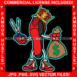 Famous Hustle King Master Barber Scissor Gold Crown Sneakers Cash Money Bag Haircut Hair Cut Hairstylist Stylist Barbershop Salon Spa Cosmetology Groom Groomer Grooming Art Graphic Design Logo T-Shirt Print Printing JPG PNG SVG Vector Cut File