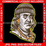 Trap Devil Dripping Gangster President Ben Franklin Gold Dollar Sign Earrings Jewelry Smoking Cap Hip Hop Rap Plug Trap Street Ghetto Swag Hustling Famous Hustle Trapper Art Graphic Design Logo T-Shirt Print Printing JPG PNG SVG Vector Cut File